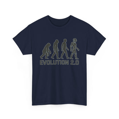 Evolution 2.0 Futuristic Robot Human Evolution T-Shirt, Cyberpunk Tech Graphic Tee for Men, Modern AI Inspired Sci-Fi Shirt