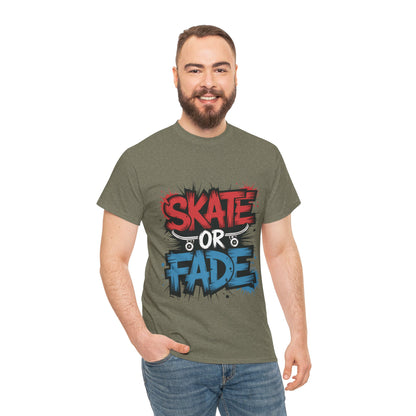 Skate Or Fade Men's T-Shirt, Graffiti Skateboarding Graphic Tee, Urban Streetwear Skater Top