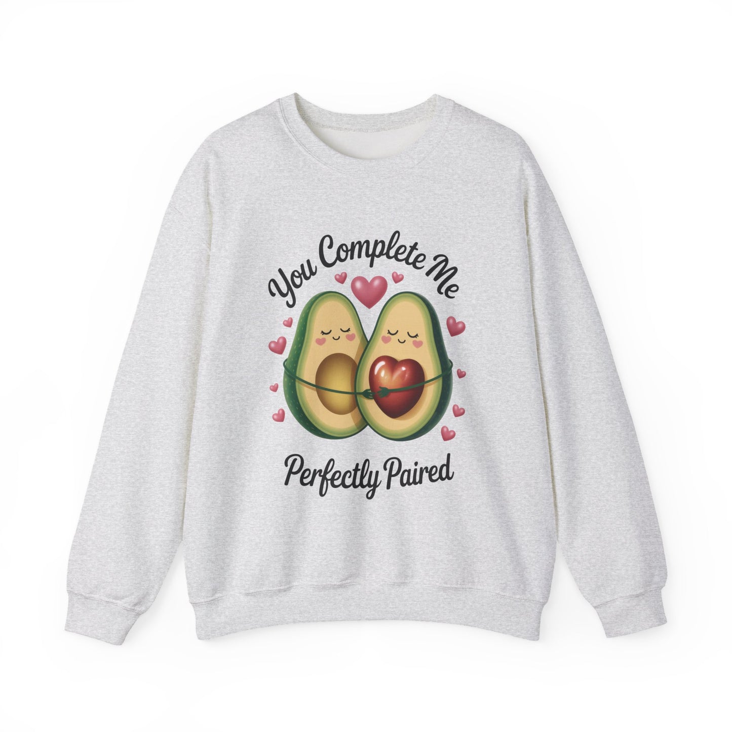 Cute Avocado Love Crewneck Sweatshirt, Sweatshirt for Couples, Perfect Gift for Valentines Day, Cozy Apparel, Avocado Lover Gift