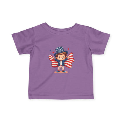 Patriotic Infant Tee, Cute Kid T-Shirt for 4th of July, Baby Independence Day Shirt, Toddler Flag Outfit, American Spirit Clothes