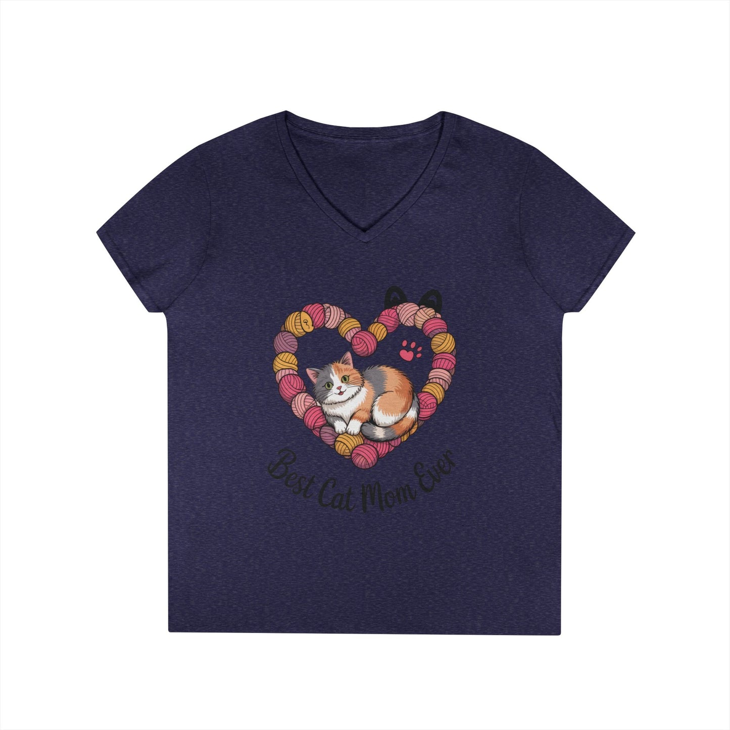 Best Cat Mom V-Neck T-Shirt, Gifts for Cat Lovers, Pet Mom Tee, Cute Cat Shirt, Animal Lover Apparel, Mother's Day Gift