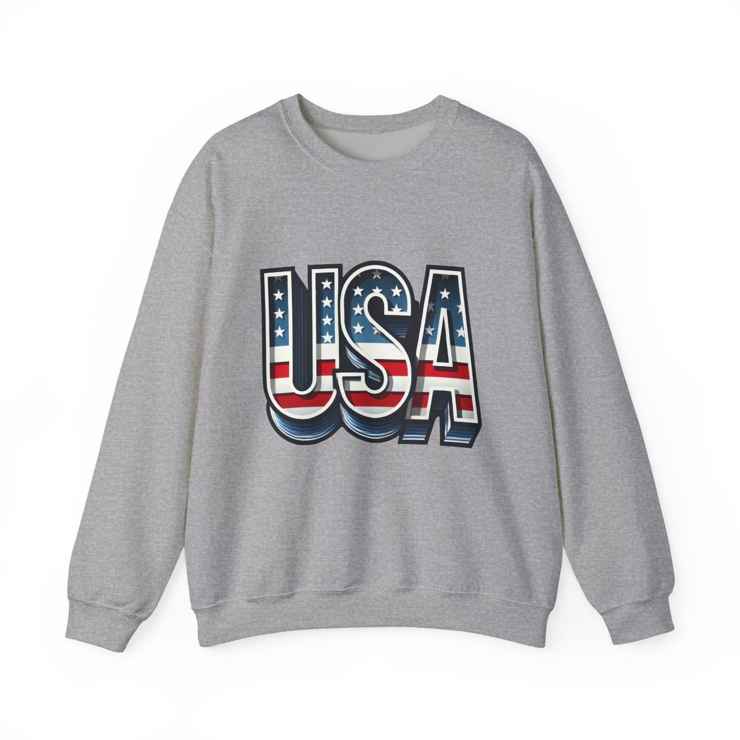 USA Patriotic Crewneck Sweatshirt for All Seasons, Cozy Sweatshirt for Independence Day, Casual Wear, Gift for Friends and Family