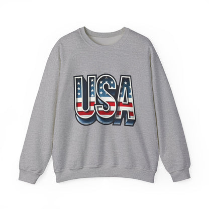 USA Patriotic Crewneck Sweatshirt for All Seasons, Cozy Sweatshirt for Independence Day, Casual Wear, Gift for Friends and Family