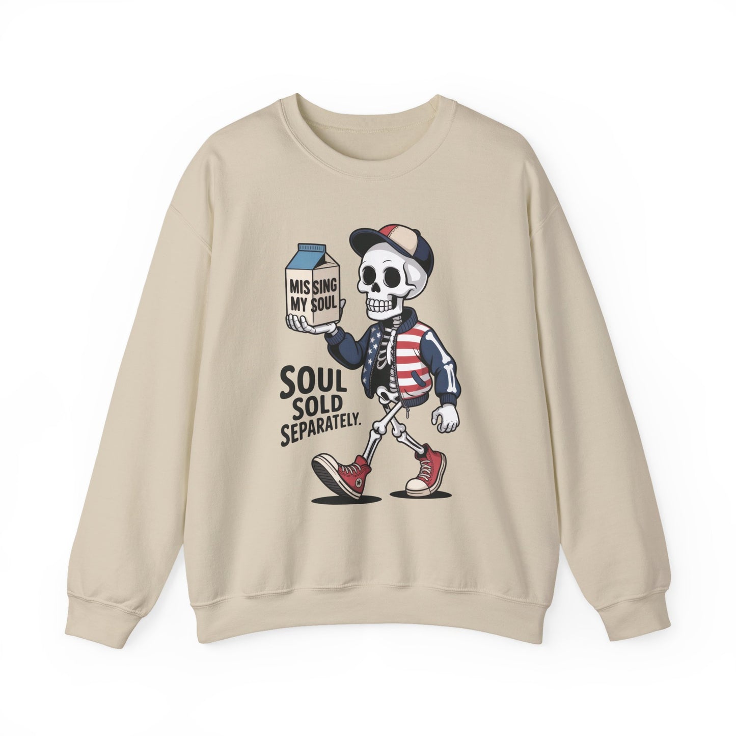Skeleton Graphic Sweatshirt, Soul Sold Separately Pullover, Funny Gothic Streetwear, Missing My Soul Skull Hoodie Alternative