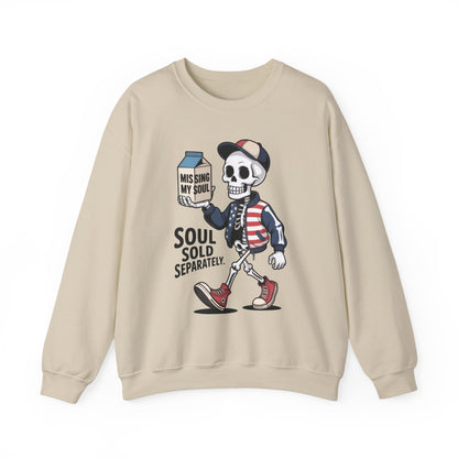 Skeleton Graphic Sweatshirt, Soul Sold Separately Pullover, Funny Gothic Streetwear, Missing My Soul Skull Hoodie Alternative