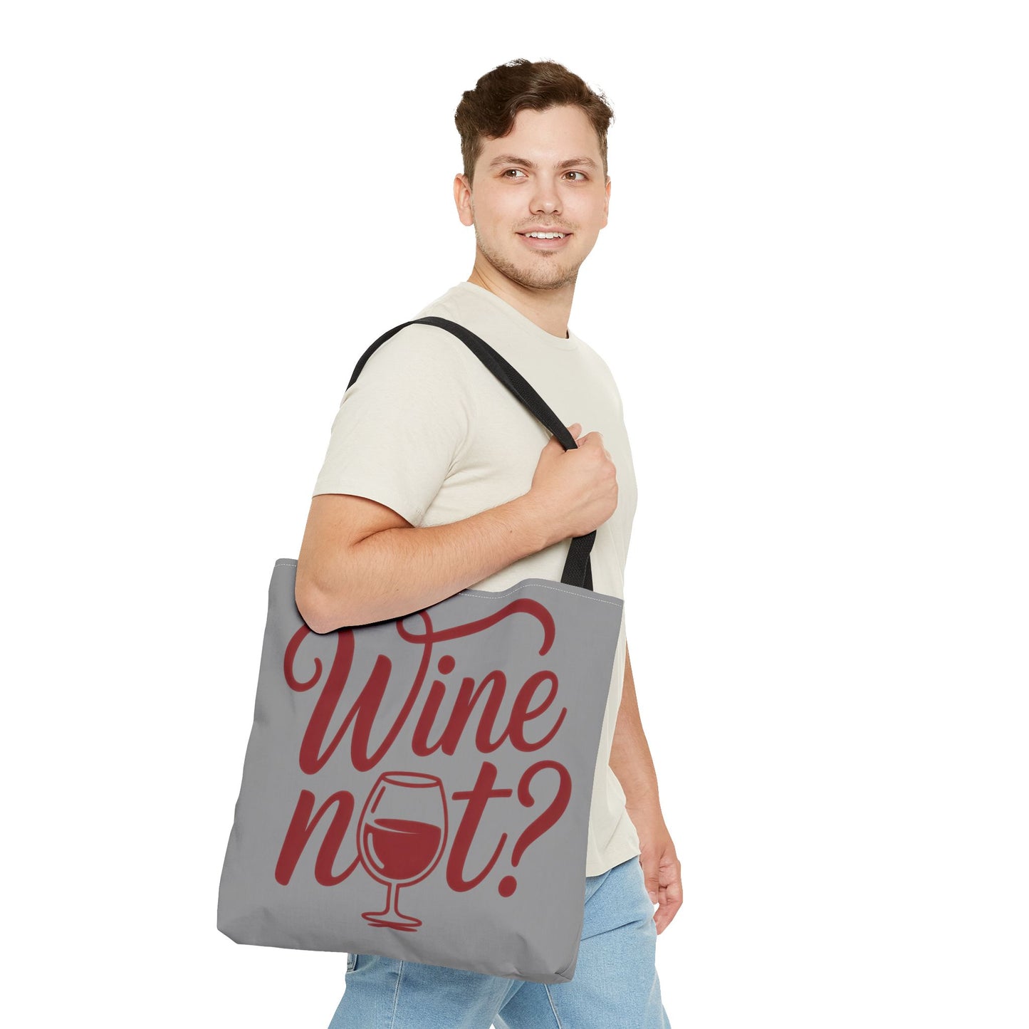 Wine Not? Tote Bag - Fun Wine Lover's Accessory for Parties, Gift for Wine Enthusiasts, Perfect for Grocery or Beach Outings, AOP Design
