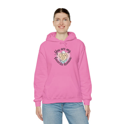 You Are My Favorite Human Hoodie, Cute Mom and Baby Pastel Design, Mothers Day Hooded Sweatshirt Gift