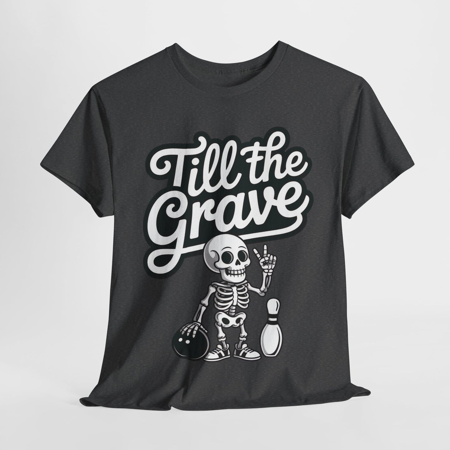 Funny Skeleton Bowling Womens Tee, Till the Grave, Funny Shirt, Halloween Gift, Skull Graphic, Casual Wear, Sporty Style