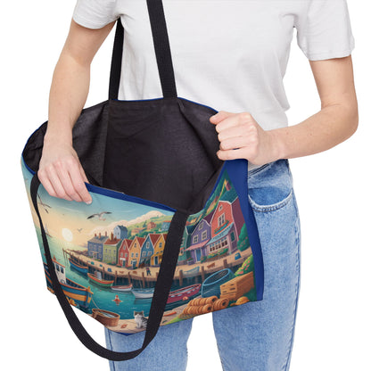 Scenic Coastal Weekender Tote Bag, Beach Bag, Travel Tote, Weekend Getaway Essential, Eco-Friendly Shopper, Summer Adventure Companion