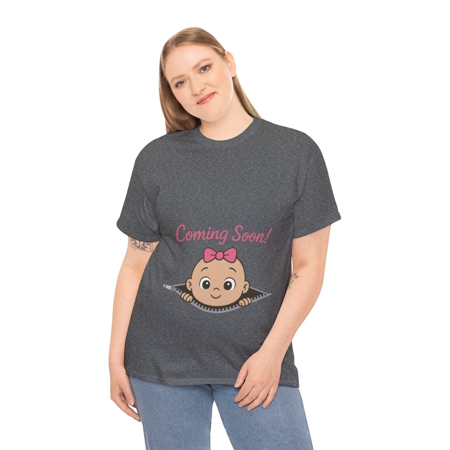 Coming Soon Maternity T-Shirt, Cute Baby Girl Pregnancy Announcement Shirt, Expecting Mom Gift, Gender Reveal Tee, Baby Shower Gift