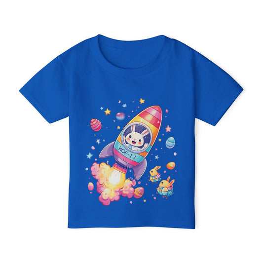 Easter Astronaut Bunny Toddler T-Shirt - Cute Rocket Bunny Space Tee for Kids, Fun Outer Space Easter Gift, Cotton Spring Shirt, Bunny Tee