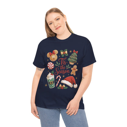 Women's Tis the Season Christmas Shirt, Cute Holiday Cookie - Coffee Tee, Women's Heavy Cotton Tee