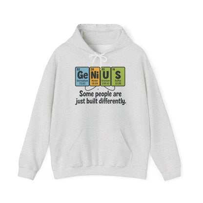 Funny Mens Genius Hoodie, Periodic Table Nerd Sweatshirt, Smart Science Pullover Gift for Him, Science Lover Apparel, Funny Hoodie