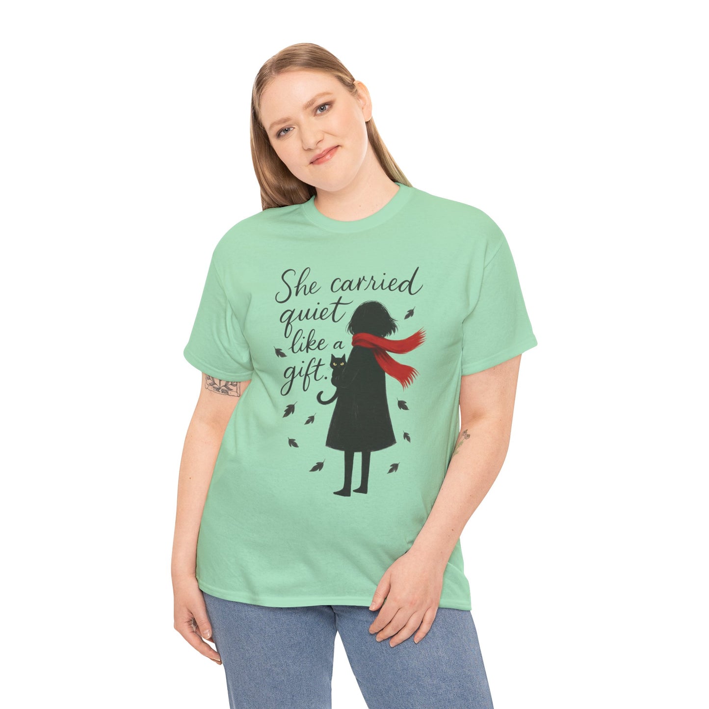 Cat Lover Womens T-Shirt, Whimsical Hand-Drawn Illustration Tee, Artistic Minimalist Gift for and Introverts, Cute Animal Apparel