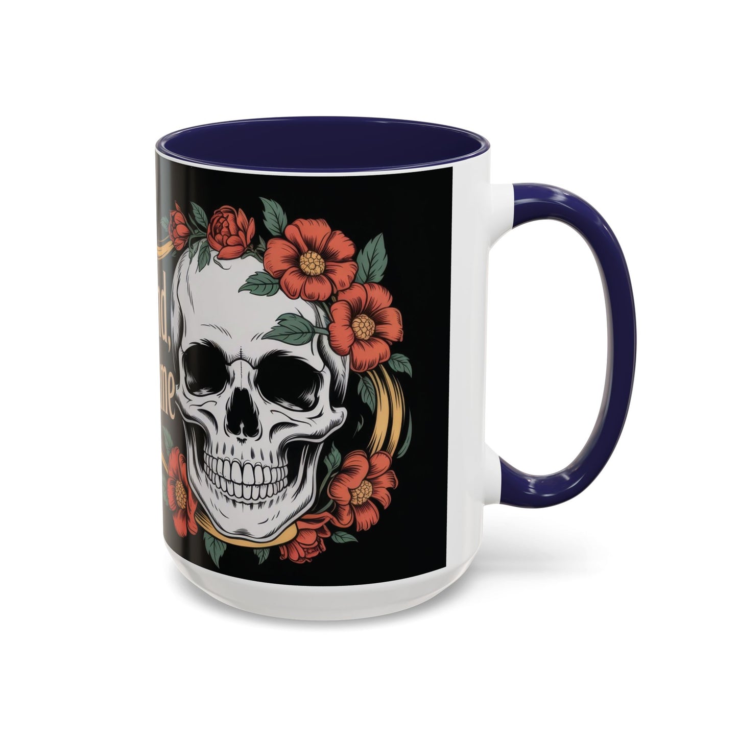 Eternal Mind Endless Flame Mug, Gothic Skull - Floral Coffee Cup, Dark Romantic Gift for Halloween or Everyday Use, Coffee Mug (11, 15oz)