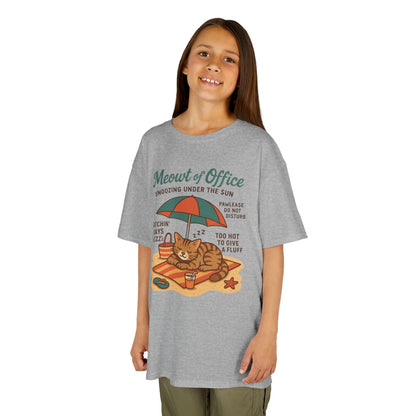 Kids Cat-Themed T-Shirt - Meowt of Office, Cute Summer Tee, Cat Lover Gift, Fun Playwear, Summer Beach Vacation Tee