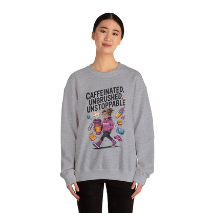 Caffeinated Mom Sweatshirt, Funny Mom Life Quote,  Mother's Day Gift,New Mother Tired Mother Gift, Coffee Lover Gift, Coffee Addict Mom