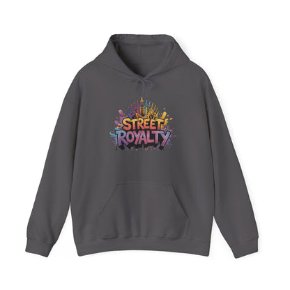 Street Royalty Women's Hoodie, Graffiti Crown Graphic Pullover, Urban Streetwear Sweatshirt for Girls