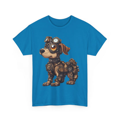 Cyberpunk Pup Design Mens Tee, Steampunk Dog Tee, Dog Lover Gift, Vintage Style, Fun Graphic Tee, Quirky Pet Apparel