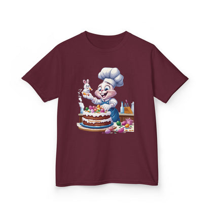 Pastry Chef Easter Bunny T-Shirt - Cute Spring Tee with Chef Bunny and Colorful Cake, Fun Holiday Gift for Kids and Bunny Lovers