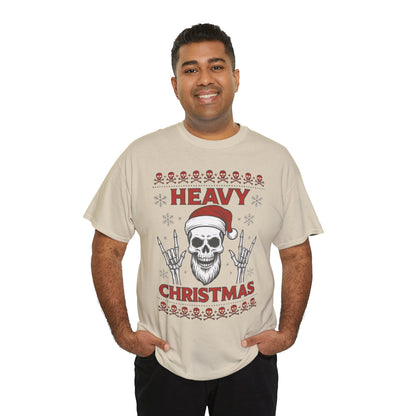 Heavy Christmas Sweatshirt, Metal Santa Skull Holiday Pullover for Men