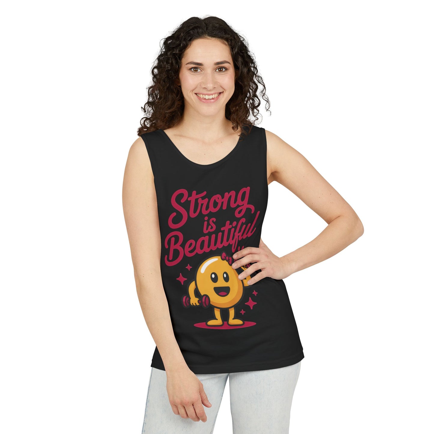 Strong is Beautiful Womens Tank Top, Cute Fitness and Gym Motivation Shirt, Workout Shirt, Exercise Top, Gift for Her, Summer Activewear