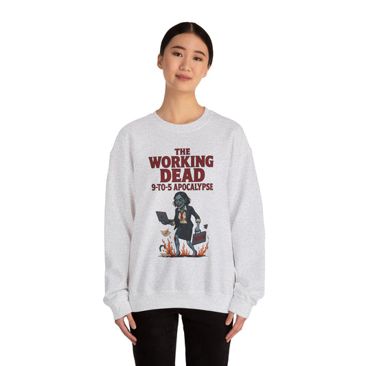 Women's The Working Dead 9-to-5 Apocalypse Sweatshirt, Funny Office Zombie Horror Pullover, Halloween Zombie Work Top