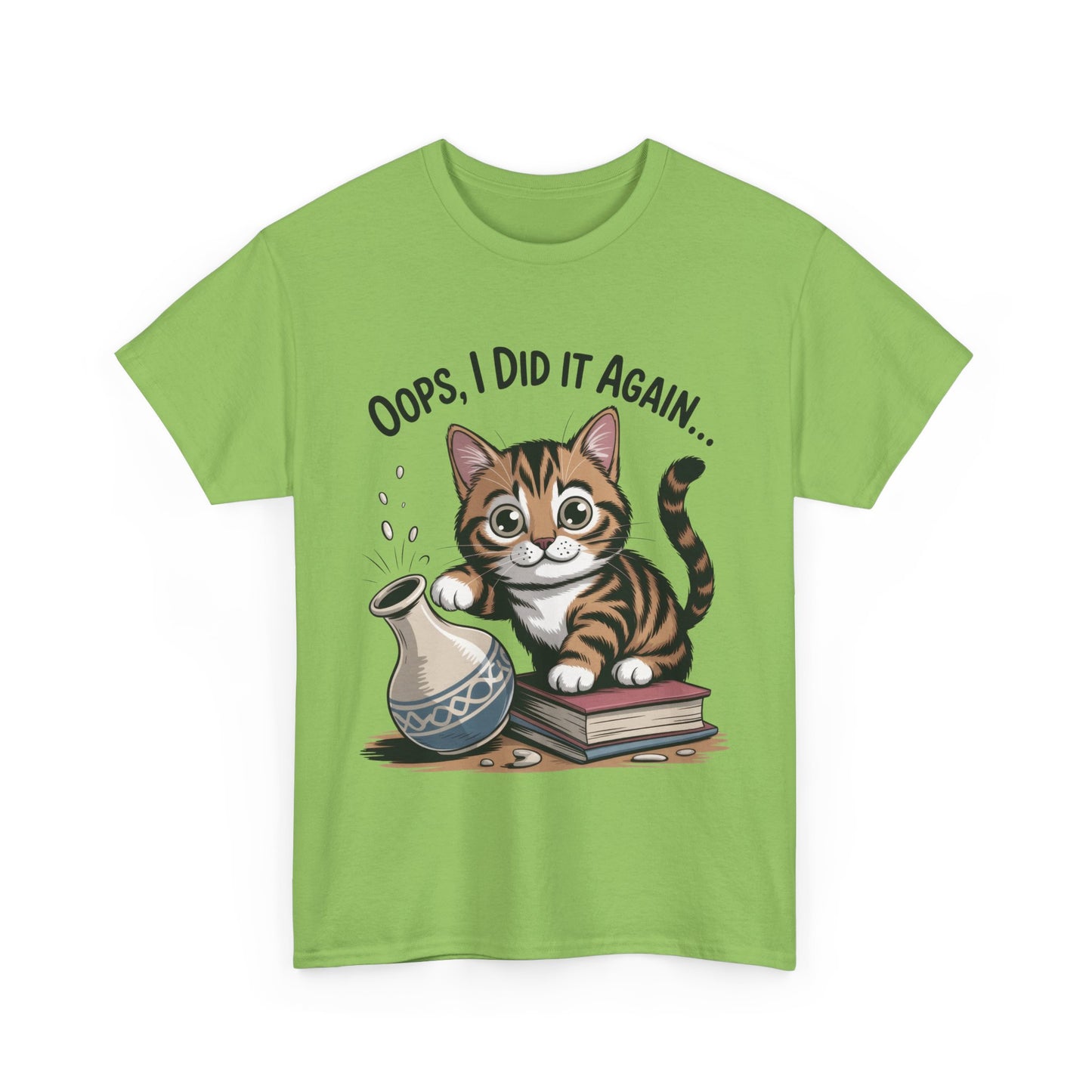 Playful Cat Women's Tee, Funny Oops I Did It Again Design, Cat Lover Gift, Casual Wear, Birthday Gift, Pet Lover Tee, Women's Gift