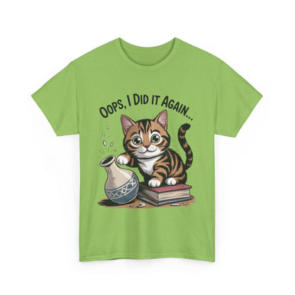 Playful Cat Women's Tee, Funny Oops I Did It Again Design, Cat Lover Gift, Casual Wear, Birthday Gift, Pet Lover Tee, Women's Gift