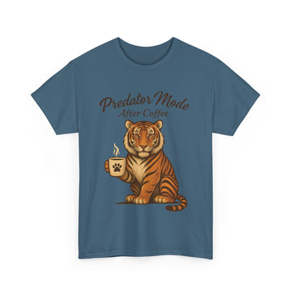 Predator Mode After Coffee Tiger Shirt, Funny Coffee Lover Tee, Mens Caffeine Graphic Tee, Morning Motivation Tiger Shirt,Coffee Addict Gift