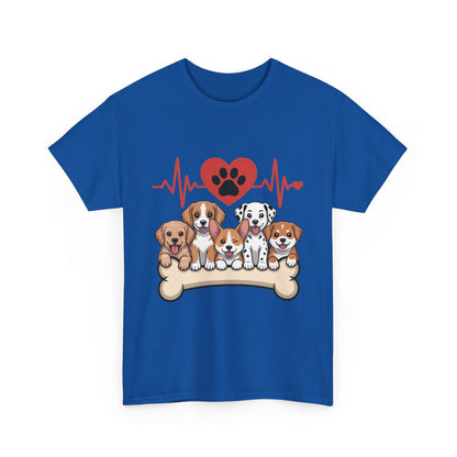 Cute Puppy Heartbeat Women's T-Shirt, Dog Lover Gift, Paw Print Heart Graphic Tee