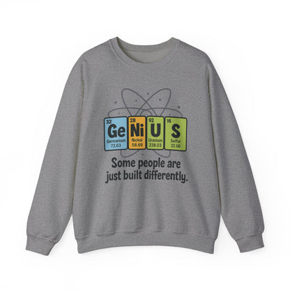 Funny Womens Science Sweatshirt, Genius Periodic Table Pullover, Nerdy Chemistry Gift for Her,  Funny Gift for Nerds, Science Geek Apparel