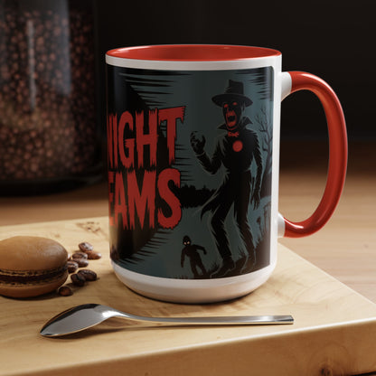 Midnight Screams Mug, Retro Horror Movie Poster Coffee Cup, Gothic Halloween Gift for Horror Lovers, Accent Coffee Mug (11, 15oz)