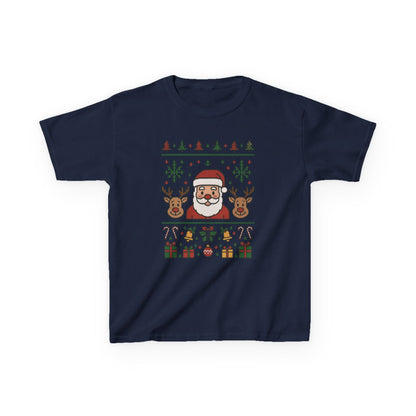 Santa - Reindeer Christmas Shirt for Kids, Cute Holiday Tee, Kids Heavy Cotton™ Tee