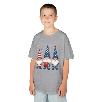 Patriotic Gnome Kids Tee, Cute 4th of July Shirt, Adorable Summer Outfit, Kids Casual Wear, Independence Day Gift