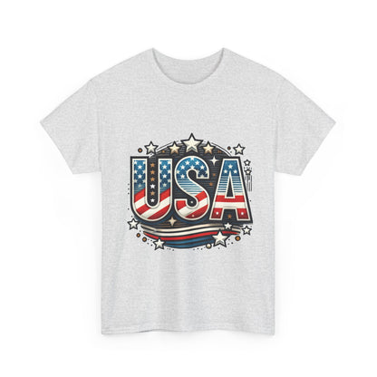 Patriotic USA T-Shirt, Unisex Heavy Cotton Tee for Independence Day, Memorial Day, 4th of July, Casual Wear, Gifts