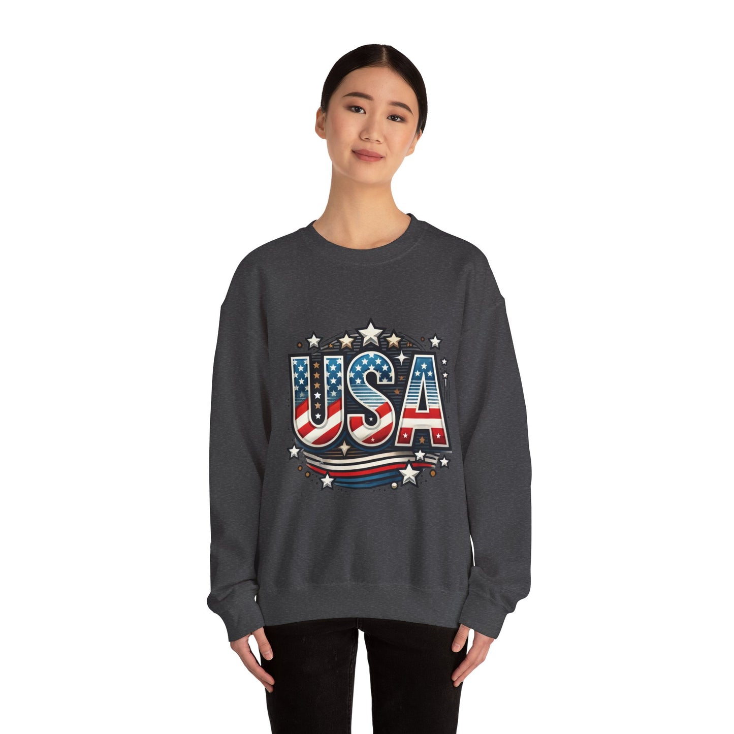 USA Pride Crewneck Sweatshirt, Comfortable Unisex Top, Great for Fourth of July, Independence Day, Everyday Wear, Cozy Gift