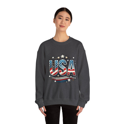 USA Pride Crewneck Sweatshirt, Comfortable Unisex Top, Great for Fourth of July, Independence Day, Everyday Wear, Cozy Gift