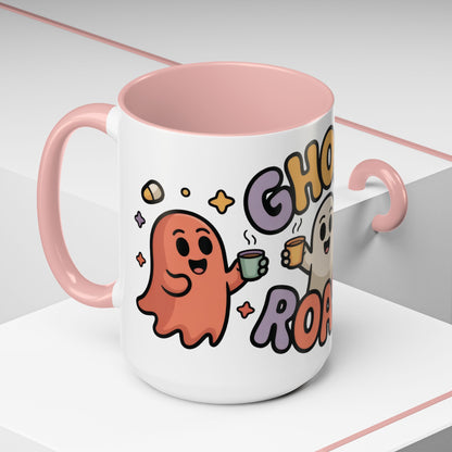 Ghost Roast Halloween Mug, Cute Spooky Coffee Cup, Kawaii Ghost Drinkware, Funny Fall Mug Gift for Coffee Lovers, Accent Coffee Mug (15oz)