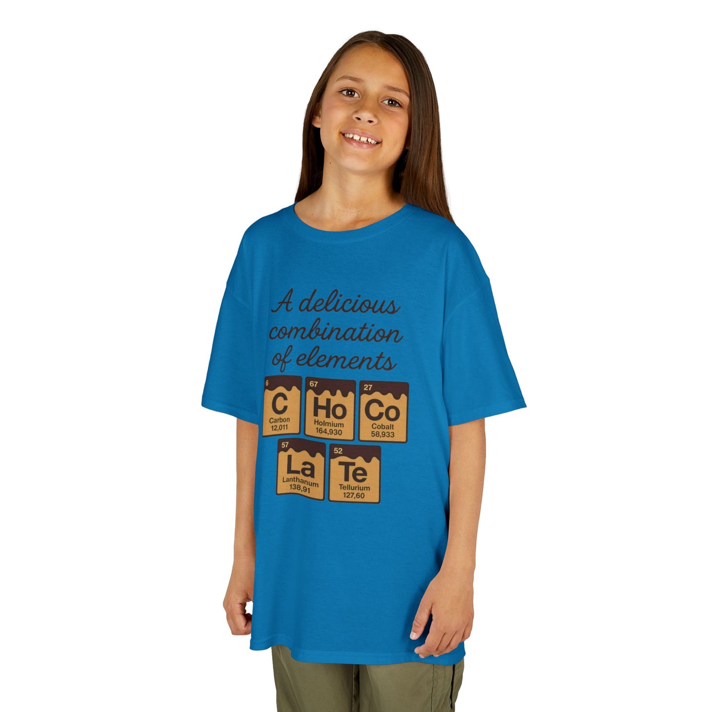 Funny Chocolate Science Young Girl T-Shirt, Choco-LaTe Element Shirt, Sweet Science Gift, Children's Gift, Birthday Party