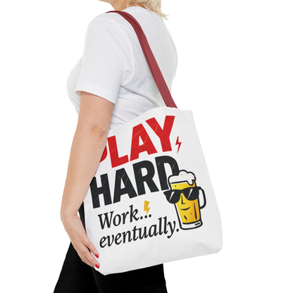 Play Hard Tote Bag - Fun, Stylish, Tote for Work & Play, Summer, Gift, Beach Bag, Everyday Carry, Beach Weekender Bag, large canvas bag