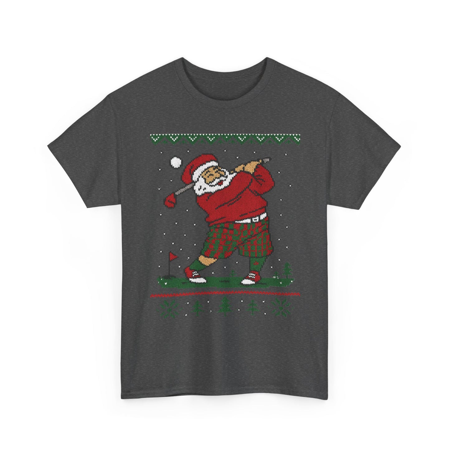 Funny Golfing Santa Christmas T-Shirt, Ugly Christmas Golf Shirt for Men, Holiday Golf Player Tee
