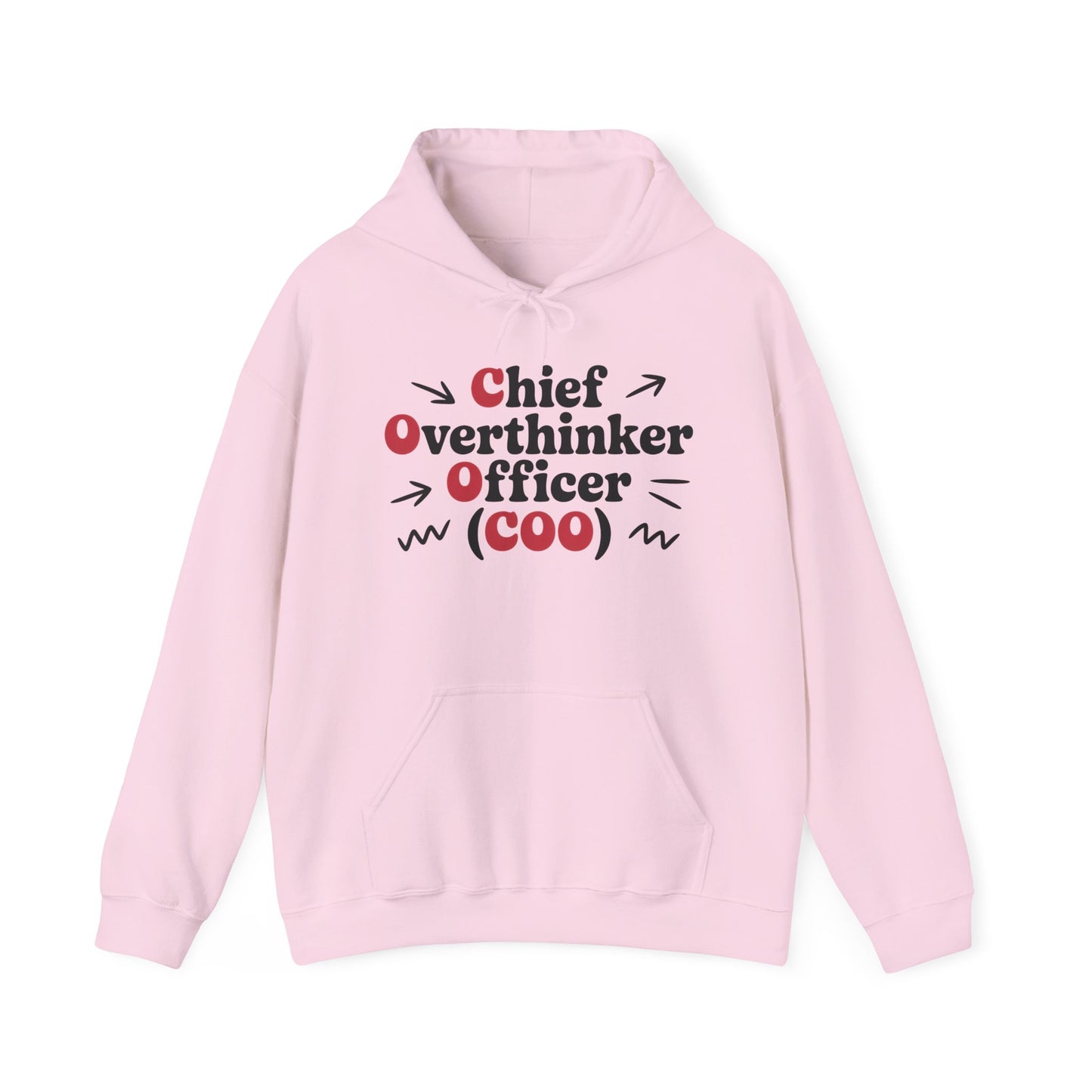 Chief Overthinker Officer Women's Hoodie, Funny COO Graphic Pullover, Sarcastic Office Humor Gift, Women's Heavy Blend™ Hooded Sweatshirt