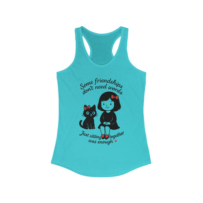 Friendship Cat Love Tank Top, Cute Summer Shirt, Gifts for Cat Lovers, Women's Casual Wear, Self-Care Apparel, Pet Owner Gift