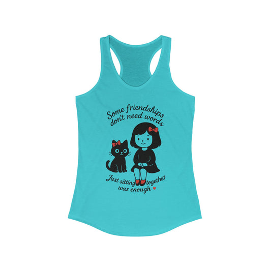 Friendship Cat Love Tank Top, Cute Summer Shirt, Gifts for Cat Lovers, Women's Casual Wear, Self-Care Apparel, Pet Owner Gift
