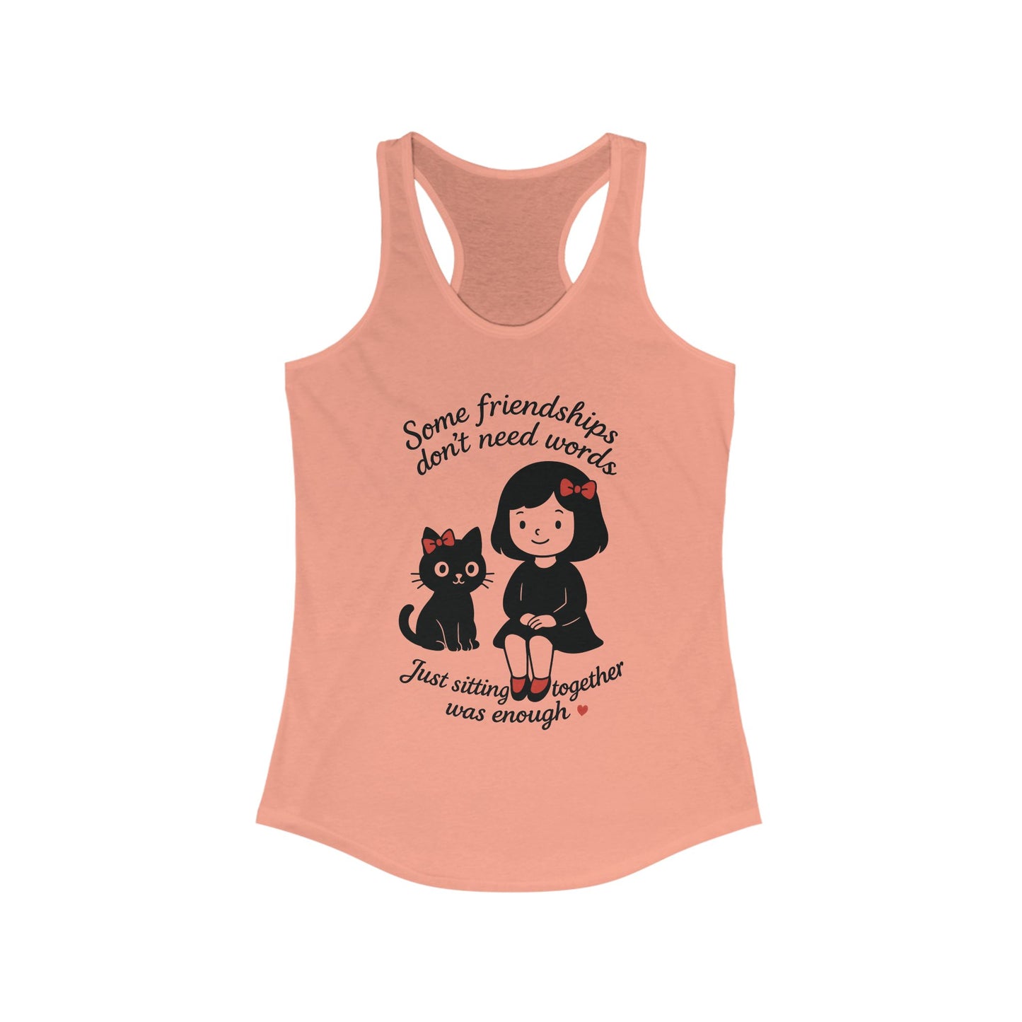 Friendship Cat Love Tank Top, Cute Summer Shirt, Gifts for Cat Lovers, Women's Casual Wear, Self-Care Apparel, Pet Owner Gift