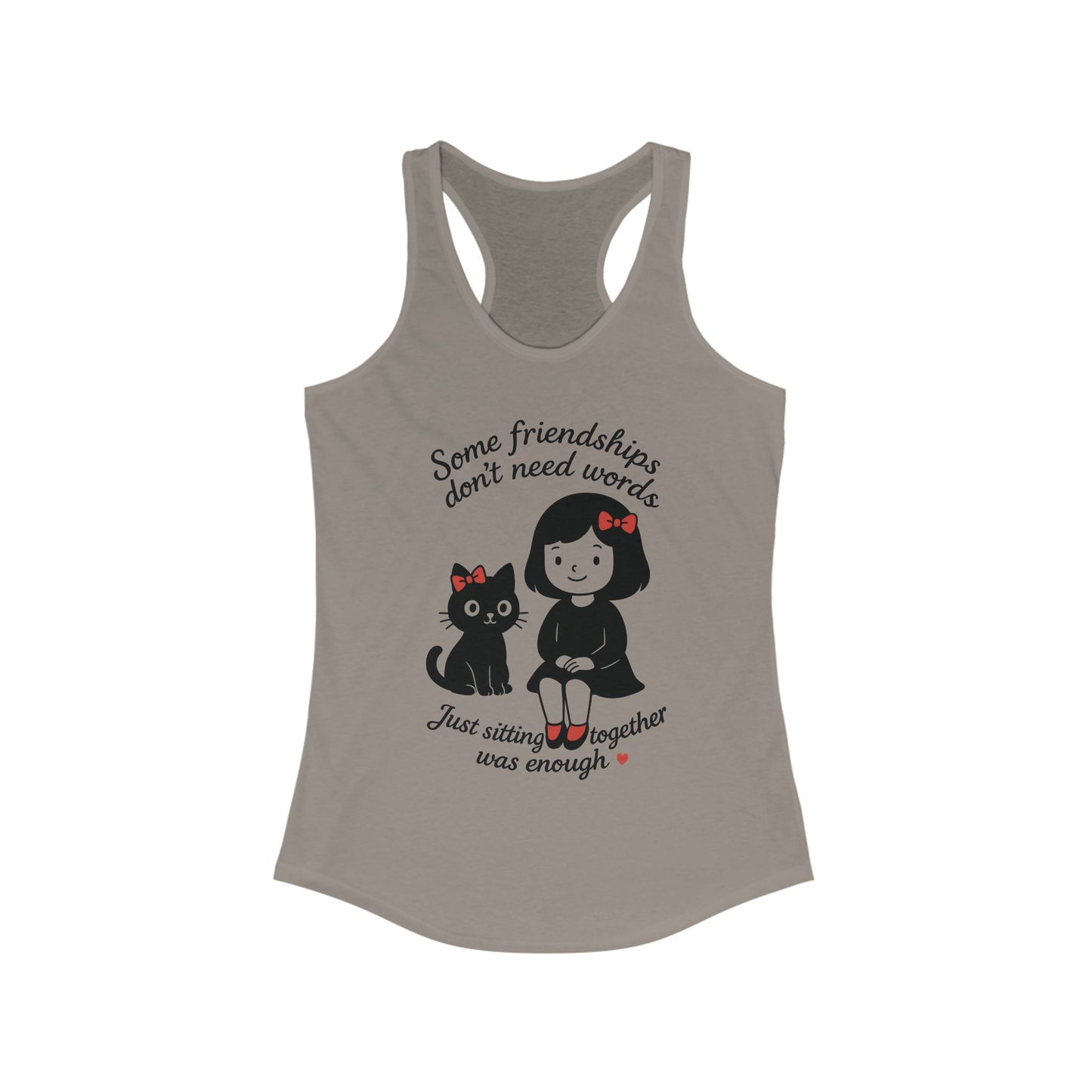 Friendship Cat Love Tank Top, Cute Summer Shirt, Gifts for Cat Lovers, Women's Casual Wear, Self-Care Apparel, Pet Owner Gift
