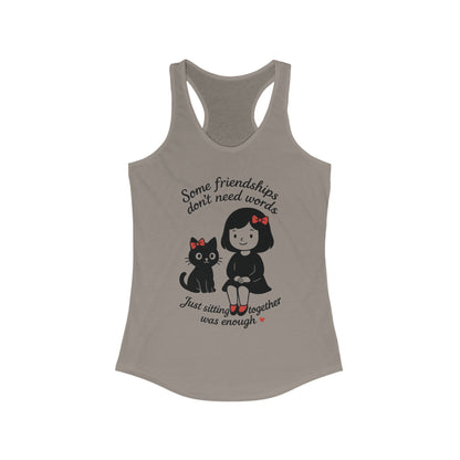 Friendship Cat Love Tank Top, Cute Summer Shirt, Gifts for Cat Lovers, Women's Casual Wear, Self-Care Apparel, Pet Owner Gift