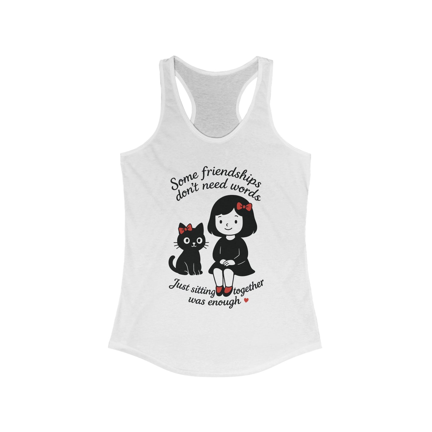Friendship Cat Love Tank Top, Cute Summer Shirt, Gifts for Cat Lovers, Women's Casual Wear, Self-Care Apparel, Pet Owner Gift