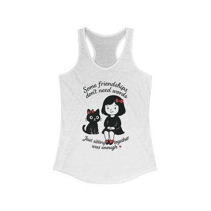 Friendship Cat Love Tank Top, Cute Summer Shirt, Gifts for Cat Lovers, Women's Casual Wear, Self-Care Apparel, Pet Owner Gift